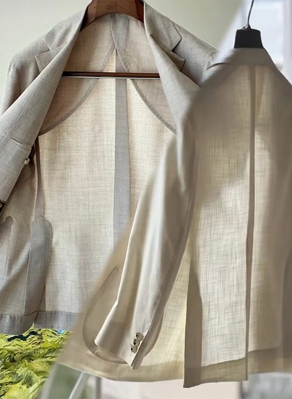 LeeCeen夏季亞麻西裝面料展示-極致輕透與涼爽透氣感-最適合夏天的會呼吸西裝材質