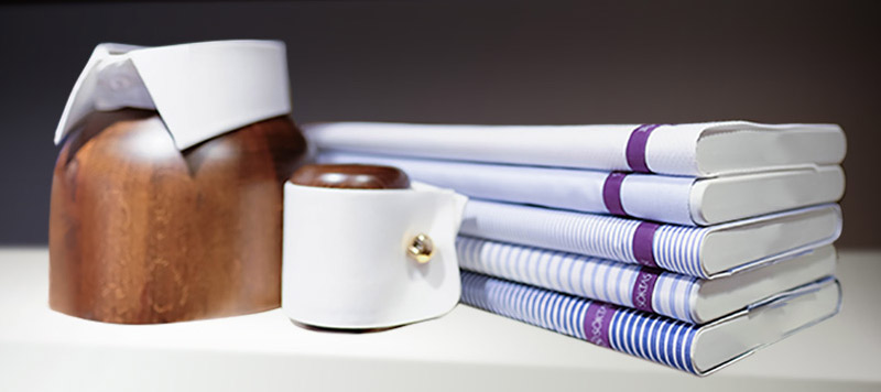 條紋襯衫布料與領型和袖口樣本