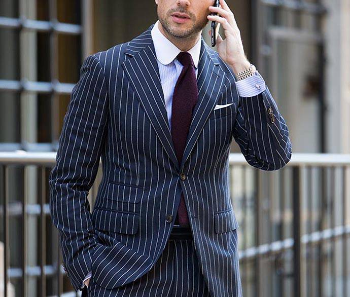 粗條紋西裝套裝