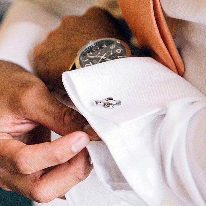 法式克夫雙折袖搭配袖釦