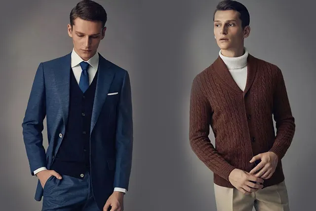 西服穿搭羊絨衫