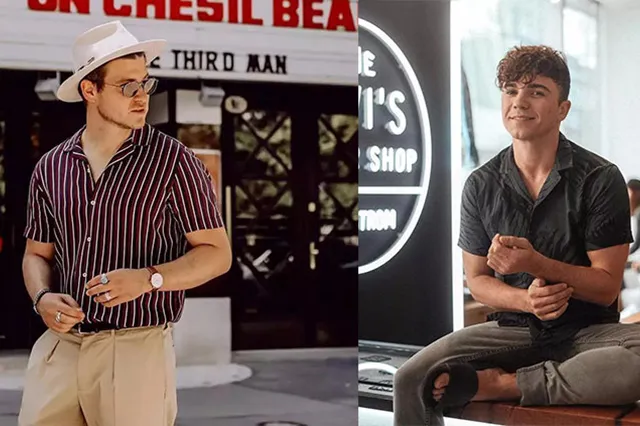 古巴領襯衫穿搭照