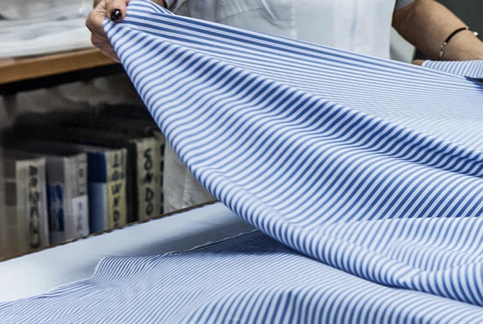 藍色條紋襯衫面料